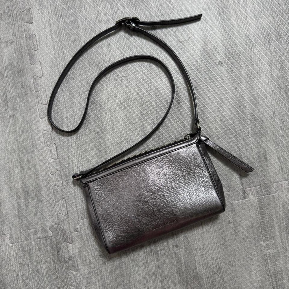 Marc Jacobs Leather Crossbody Bag Color Metallic Pewter
